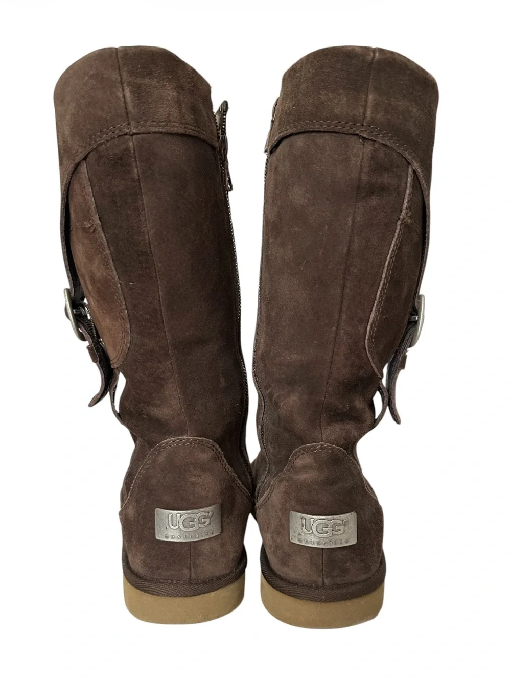 UGG Australia Cargo III Sheepskin Boots Dark Chocolate Mid Calf Size 7
